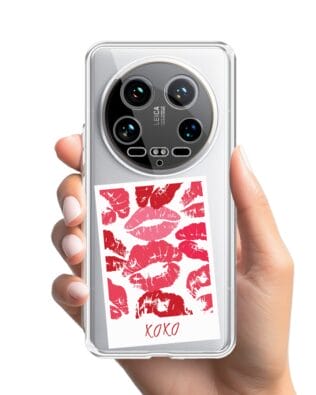 Etui do Xiaomi 14 Ultra przeźroczyste, silikonowe Flexi, pocałunki, polaroid