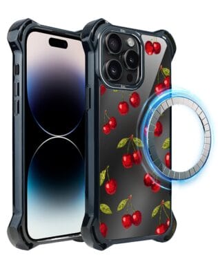Etui do iPhone 14 Pro Max IBIZU DropGuard Ultra z MagSafe, Midnight, Wiśniowa noc