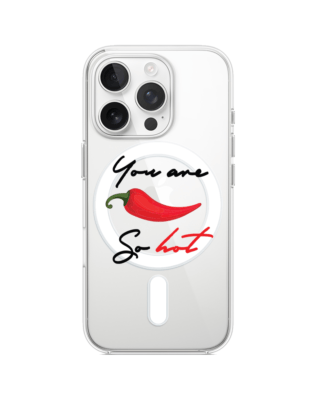 Etui do iPhone 16 Pro Max z MagSafe przeźroczyste, silikonowe Flexi, papryczka chilli