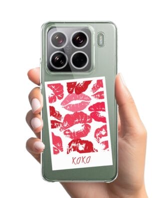 Etui do Xiaomi 15 Pro przeźroczyste, silikonowe Flexi, pocałunki, polaroid