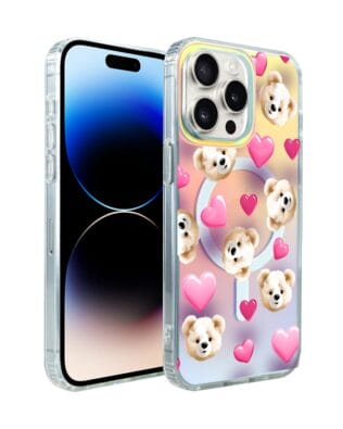 Etui do iPhone 14 Pro IBIZU California Sunset z MagSafe, zmieniające kolor, Love Mood, miś i serduszka