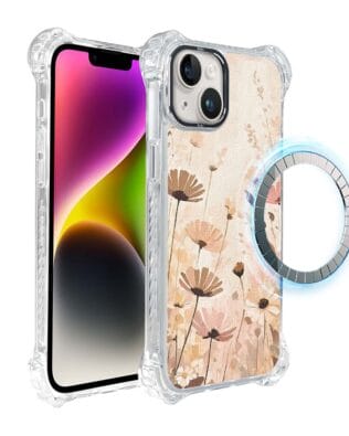 Etui iPhone 14 IBIZU DropGuard Ultra z MagSafe, Boho, Kwiatowa łąka