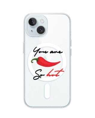 Etui do iPhone 15 Plus z MagSafe przeźroczyste, silikonowe Flexi, papryczka chilli