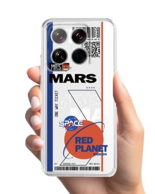 Etui do Xiaomi 14 przeźroczyste, silikonowe Flexi, bilet na Mars