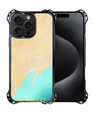 Etui do iPhone 15 Pro IBIZU DropGuard Ultra z MagSafe, Mapy Świata, Barcelona