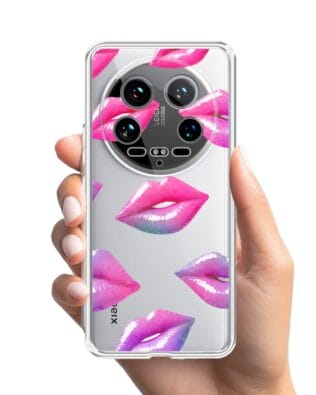 Etui do Xiaomi 14 Ultra przeźroczyste, silikonowe Flexi, hologramowe usta
