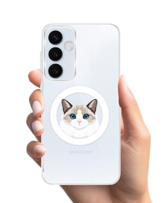 Etui do Samsung Galaxy A55 5G z MagSafe przeźroczyste, silikonowe Flexi, kot birmański