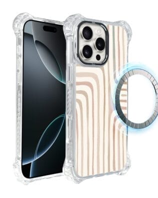 Etui do iPhone 16 Pro Max IBIZU DropGuard Ultra z MagSafe, Boho, Piaskowy labirynt