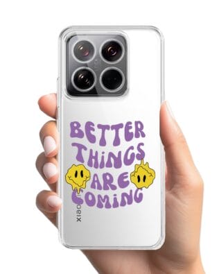 Etui do Xiaomi Redmi Note 14 5G przeźroczyste, silikonowe Flexi, Better Things Are Coming