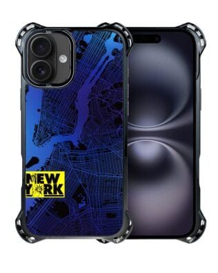 Etui do iPhone 16 IBIZU DropGuard Ultra z MagSafe, mapy świata, New York