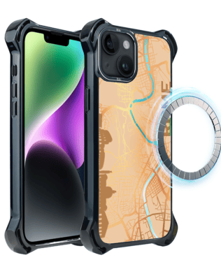 Etui do iPhone 14 Plus IBIZU DropGuard Ultra z MagSafe, mapy świata, Rome