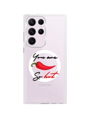Etui do Samsung Galaxy S23 Ultra z MagSafe przeźroczyste, silikonowe Flexi, papryczka chilli