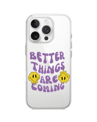 Etui do iPhone 13 Pro przeźroczyste, silikonowe Flexi, Better Things Are Coming