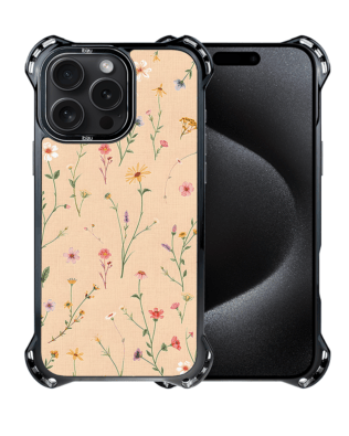 Etui iPhone 15 Pro Max IBIZU DropGuard Ultra z MagSafe, Pastel Bloom, Koralowa łąka