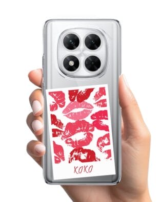 Etui do Xiaomi POCO X7 przeźroczyste, silikonowe Flexi, pocałunki, polaroid