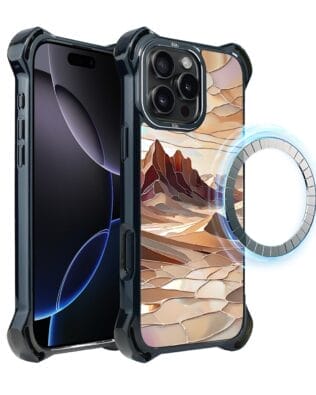 Etui do iPhone 16 Pro Max IBIZU DropGuard Ultra z MagSafe, Barwy Szkła, Pustynny spokój