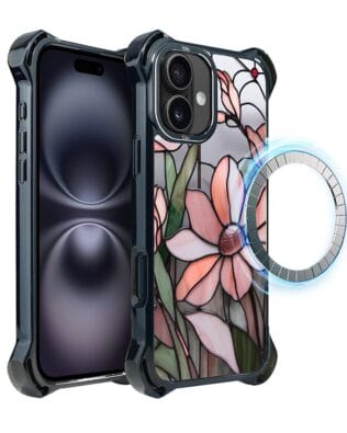 Etui do iPhone 16 Plus IBIZU DropGuard Ultra z MagSafe, Barwy Szkła, Różowa magnolia