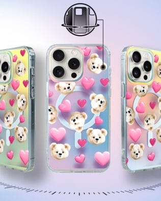 Etui do iPhone 14 Pro Max IBIZU California Sunset z MagSafe, zmieniające kolor, Love Mood, miś i serduszka