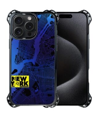 Etui do iPhone 15 Pro IBIZU DropGuard Ultra z MagSafe, Mapy Świata, New York