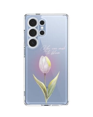 Etui do Samsung Galaxy S25 Ultra przeźroczyste, silikonowe Flexi, kwiaty, tulipan