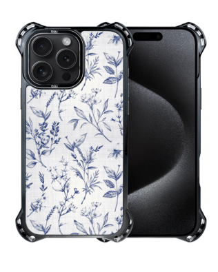 Etui iPhone 15 Pro IBIZU DropGuard Ultra z MagSafe, Pastel Bloom, Lazurowe szepty