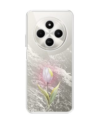 Etui do Xiaomi POCO C75 przeźroczyste, silikonowe Flexi, kwiaty, tulipan