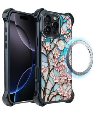 Etui do iPhone 16 Pro IBIZU DropGuard Ultra z MagSafe, Barwy Szkła, Księżycowa Wiśnia