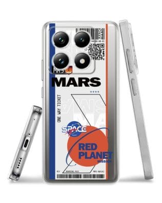 Etui do Xiaomi 14T przeźroczyste, silikonowe Flexi, bilet na Mars