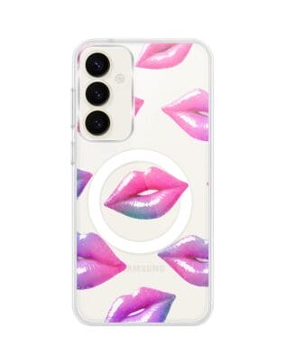 Etui do Samsung Galaxy S23 Plus z MagSafe przeźroczyste, silikonowe Flexi, hologramowe usta