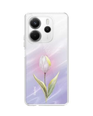 Etui do Xiaomi Redmi Note 14 5G przeźroczyste, silikonowe Flexi, kwiaty, tulipan