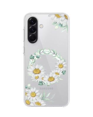 Etui do Samsung Galaxy A56 5G z MagSafe przeźroczyste, silikonowe Flexi, wianek stokrotek