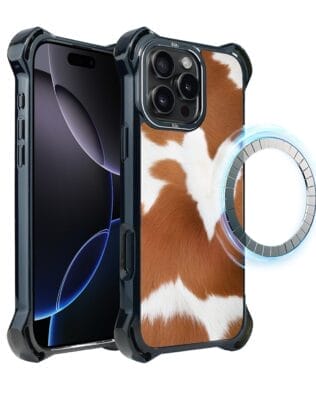 Etui do iPhone 16 Pro IBIZU DropGuard Ultra z MagSafe, Zew Natury, Alpejska krowa