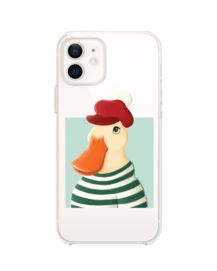 Etui do iPhone 12 przeźroczyste, silikonowe Flexi, kaczuszka