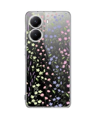Etui do Xiaomi POCO X7 Pro przeźroczyste, silikonowe Flexi, kwiaty polne