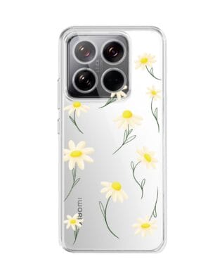 Etui do Xiaomi 14 przeźroczyste, silikonowe Flexi, stokrotki