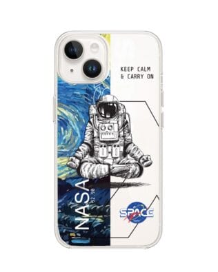 Etui do iPhone 13 przeźroczyste, silikonowe Flexi, Keep Calm in Cosmos