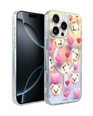 Etui do iPhone 16 Pro Max IBIZU California Sunset z MagSafe, zmieniające kolor, Love Mood, miś i serduszka