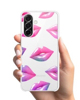 Etui do Samsung Galaxy A26 5G przeźroczyste, silikonowe Flexi, hologramowe usta