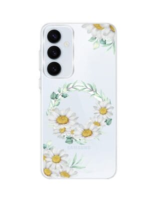 Etui do Samsung Galaxy A55 5G z MagSafe przeźroczyste, silikonowe Flexi, wianek stokrotek
