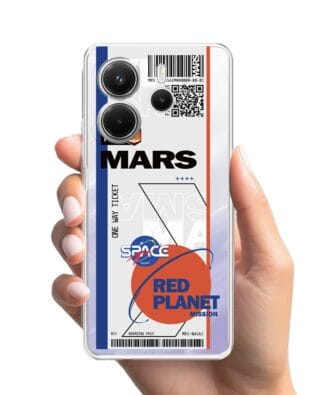 Etui do Xiaomi Redmi Note 14 4G przeźroczyste, silikonowe Flexi, bilet na Mars