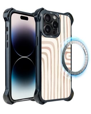 Etui do iPhone 14 Pro IBIZU DropGuard Ultra z MagSafe, Boho, Piaskowy labirynt