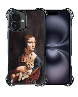 Etui iPhone 16 Plus IBIZU DropGuard Ultra z MagSafe, Leonardo Da Vinci, dama z kotem