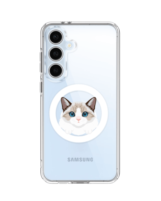 Etui do Samsung Galaxy S24 FE z MagSafe przeźroczyste, silikonowe Flexi, kot birmański