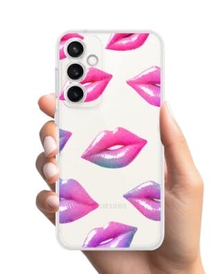 Etui do Samsung Galaxy S23 Plus przeźroczyste, silikonowe Flexi, hologramowe usta