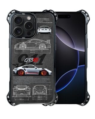 Etui do iPhone 16 Pro IBIZU DropGuard Ultra z MagSafe, TechDrive, 911 GT3 RS