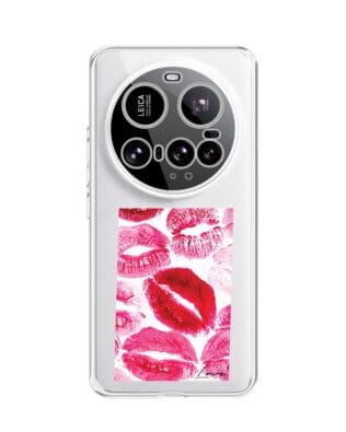 Etui do Xiaomi 15 Ultra przeźroczyste, silikonowe Flexi, pocałunki z napisem „love”