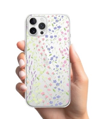 Etui do iPhone 12 Pro Max przeźroczyste, silikonowe Flexi, kwiaty polne