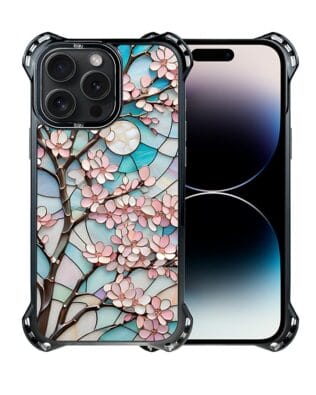 Etui do iPhone 14 Pro Max IBIZU DropGuard Ultra z MagSafe, Barwy Szkła, Księżycowa Wiśnia