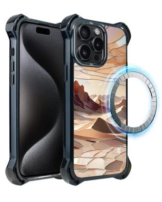 Etui do iPhone 15 Pro Max IBIZU DropGuard Ultra z MagSafe, Barwy Szkła, Pustynny spokój