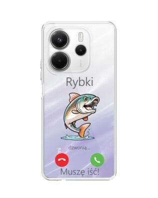 Etui do Xiaomi Redmi Note 14 5G przeźroczyste, silikonowe Flexi, rybki dzwonią